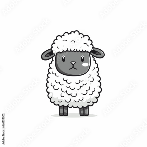 Sheep hand-drawn illustration. Sheep. Vector doodle style cartoon illustration. generative ai