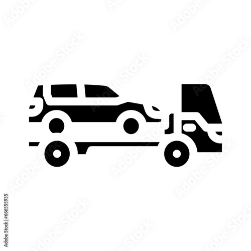Wallpaper Mural towing service car mechanic glyph icon vector. towing service car mechanic sign. isolated symbol illustration Torontodigital.ca