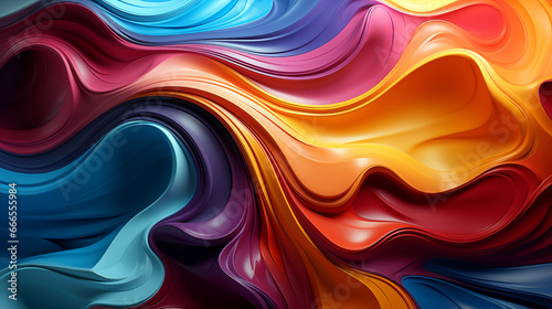 Abstract background of liquid wave flow,colored liquid paint texture. Generative AI