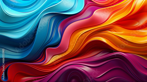 Abstract background of liquid wave flow colored liquid paint texture. Generative AI