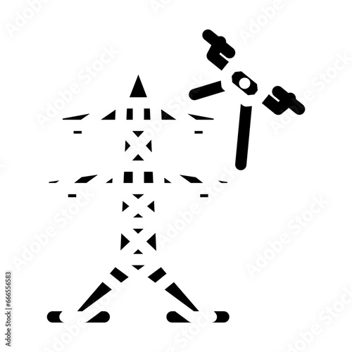 power line inspection drone glyph icon vector. power line inspection drone sign. isolated symbol illustration