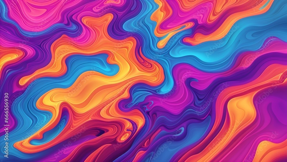 Abstract Background Holographic Neon Fluid flow gradient. Acrylic color background