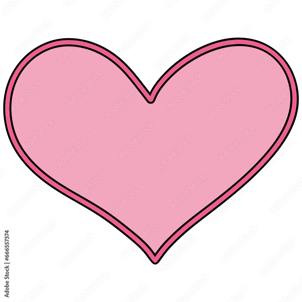 pink heart with dark pink border