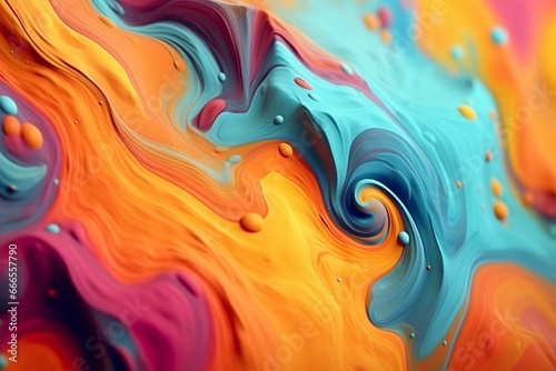 Abstract fluid background with bright wavy motion and swirls. Generative AI