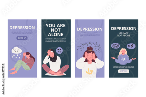 Depression social media collection. Instagram stories