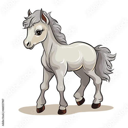 Foal hand-drawn illustration. Foal. Vector doodle style cartoon illustration. generative ai