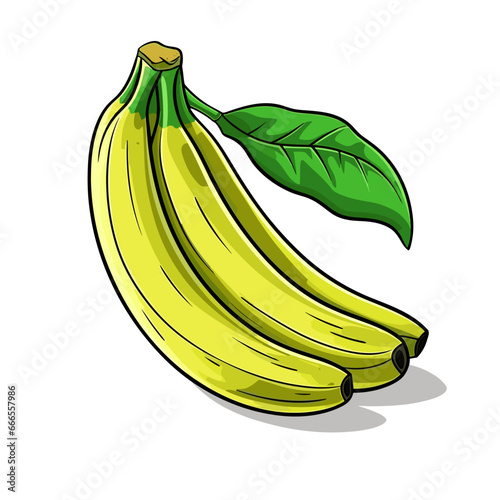 Banana hand-drawn illustration. Banana. Vector doodle style cartoon illustration. generative ai