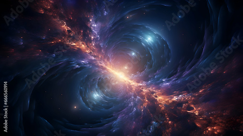 Planets and galaxy, cosmos, physical cosmology, science fiction wallpaper. Beauty of deep space, Generated With Ai. photo