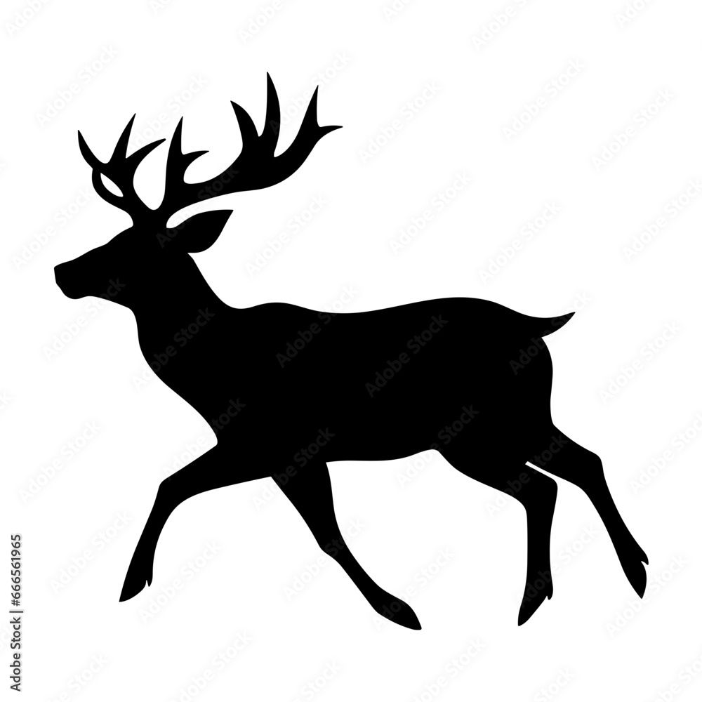 Silhouette Illustration Vector of Deer
