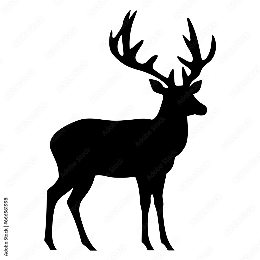 Obraz premium Silhouette Illustration Vector of Deer