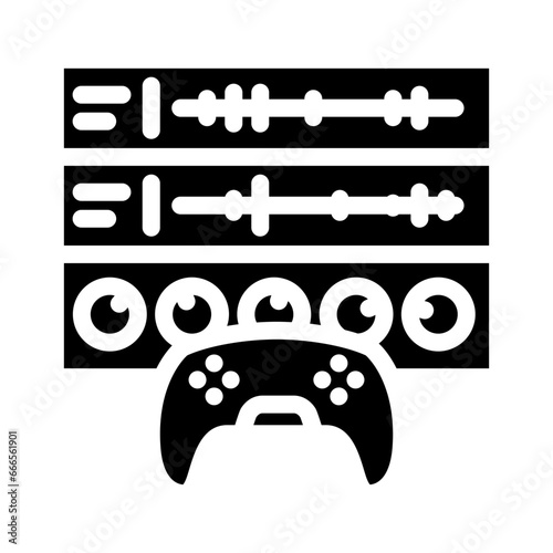 sound design game development glyph icon vector. sound design game development sign. isolated symbol illustration