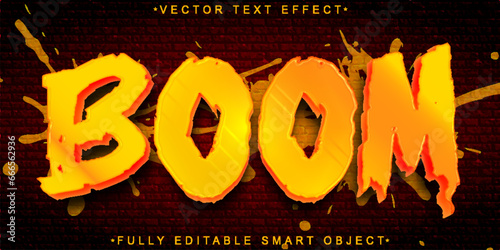 Graffiti Orange Boom Vector Fully Editable Smart Object Text Effect