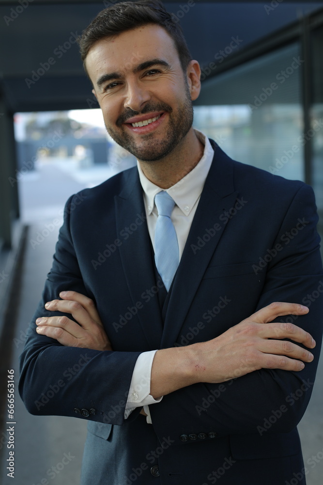 Very attractive worker wearing suit and tie Very attractive worker wearing suit and tie