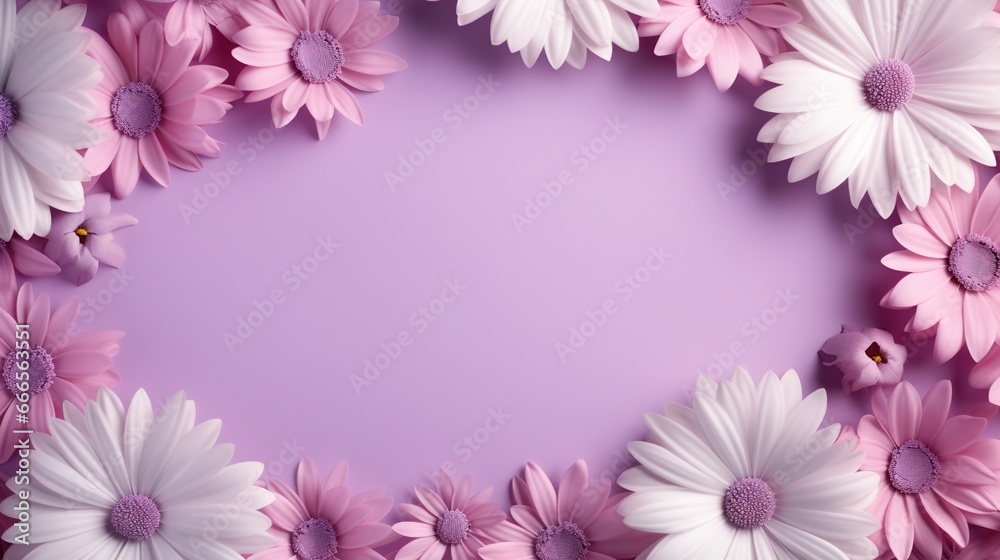  pink and white flowers arranged in the shape of a circle.  generative ai