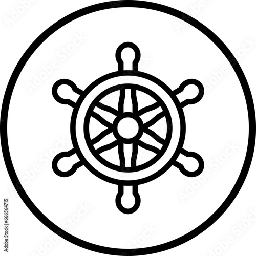 Vector Design Nautical Wheel Icon Style