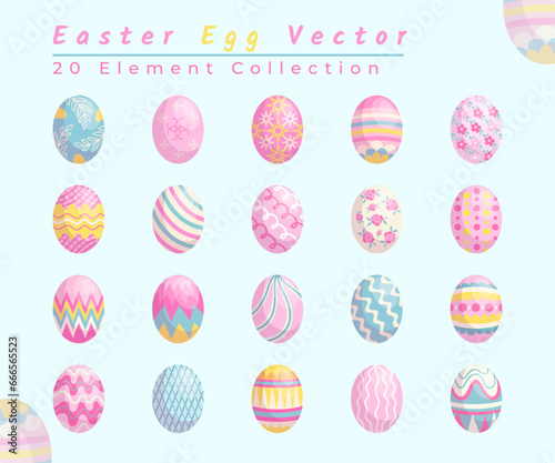 collection of vector year Easter egg icons