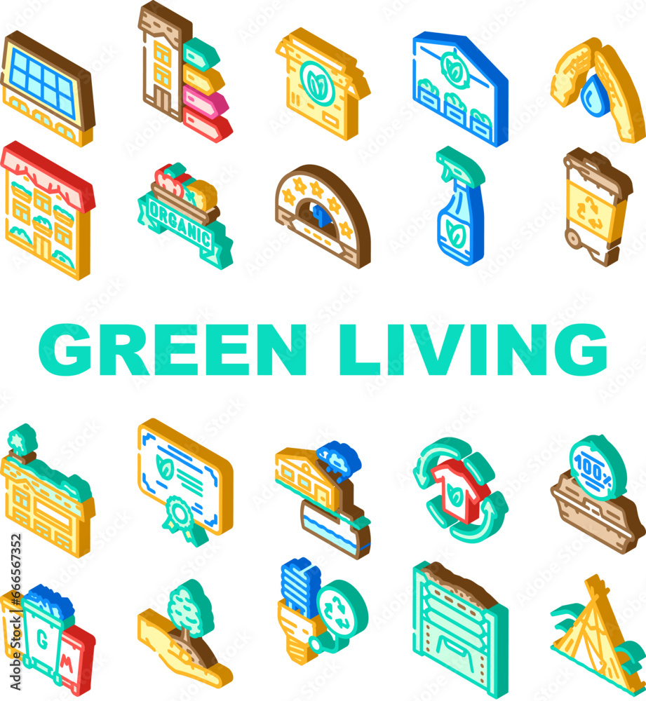 green living eco icons set vector. environment nature, healthy ecology, clean home, interior city, energy, tree save green living eco isometric sign illustrations green living eco icons set vector. environment nature, healthy ecology, clean home, interior city, energy, tree save green living eco isometric sign illustrations