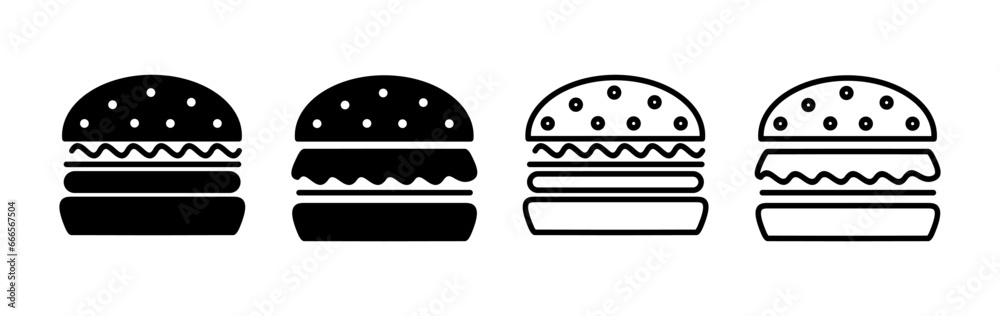 Burger icon vector. hamburger logo icon. fast food icon Burger icon vector. hamburger logo icon. fast food icon