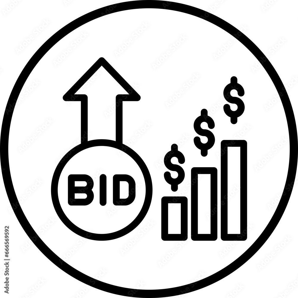 Vector Design Bid Increment Icon Style Vector Design Bid Increment Icon Style