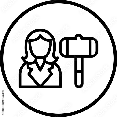 Vector Design Auctioneer Female Icon Style