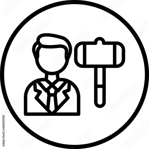 Vector Design Auctioneer Male Icon Style