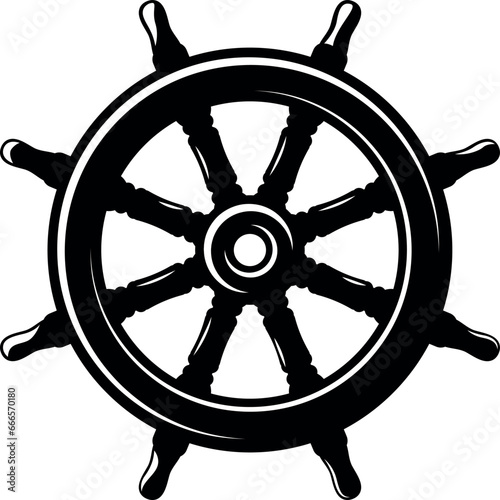 steering wheel of a boat