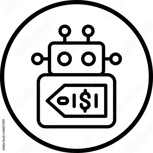 Vector Design Robot Cost Icon Style