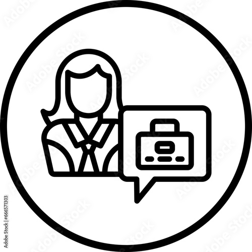 Vector Design Job Seeker Female Icon Style