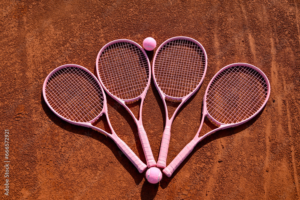 Pink tennis ball and tennis racket for Breast Cancer Awareness Month concept October, breast cancer awareness month    