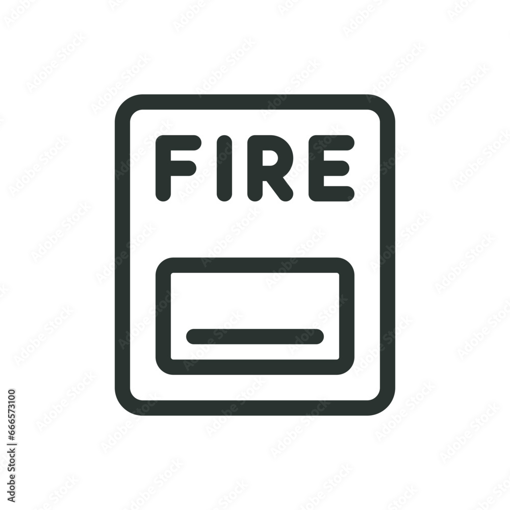 Fire alarm strobe light isolated icon, fire alarm siren vector icon with editable stroke - obrazy, fototapety, plakaty 