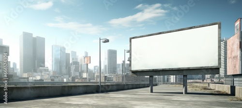 Billboard ads sign. Copy space for text and advert. Generative AI technology.