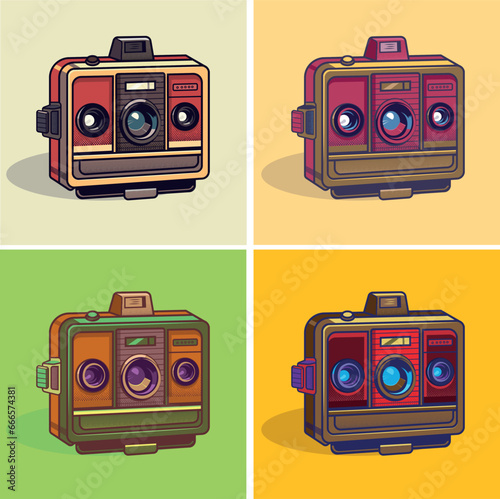 4 Retro Polaroid Cameras