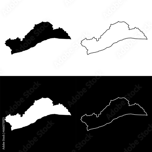 Greater Accra region map, administrative division of Ghana. Vector illustration.