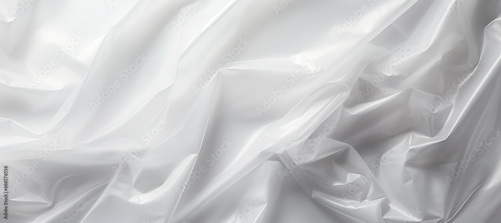 Obraz premium Shiny white plastic crumpled texture background. Generative AI technology.