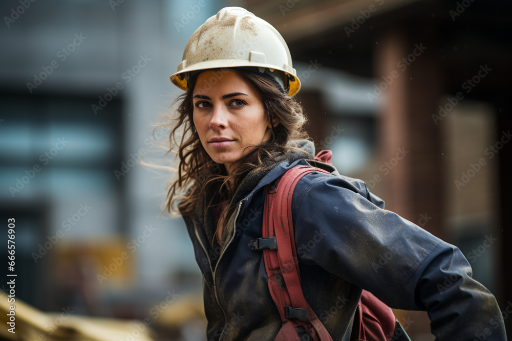 woman at the construction site