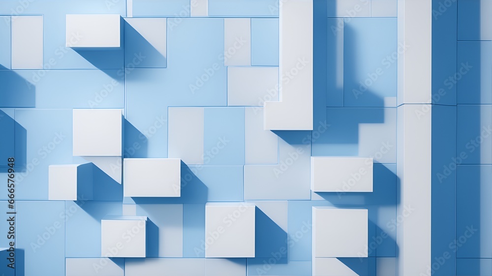 Light White And Blue Blocks Wall Background. Abstract Background Design Light White And Blue Blocks Wall Background. Abstract Background Design