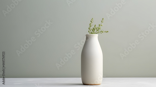 White simple design modern vase isolated on light background mock up 