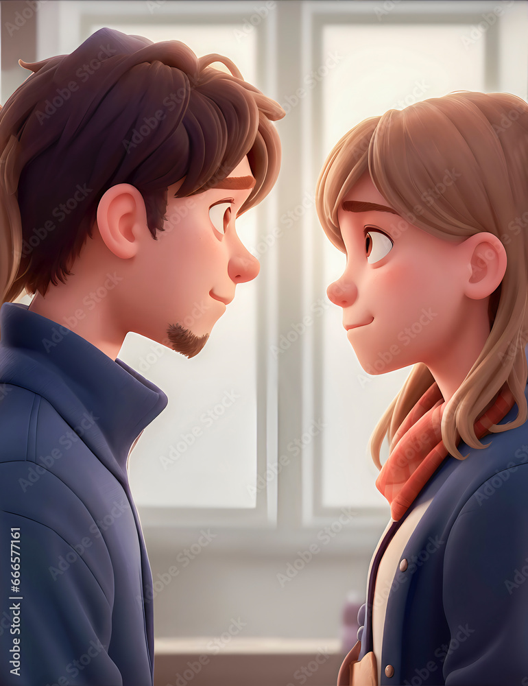 Two people facing off Two people facing off
