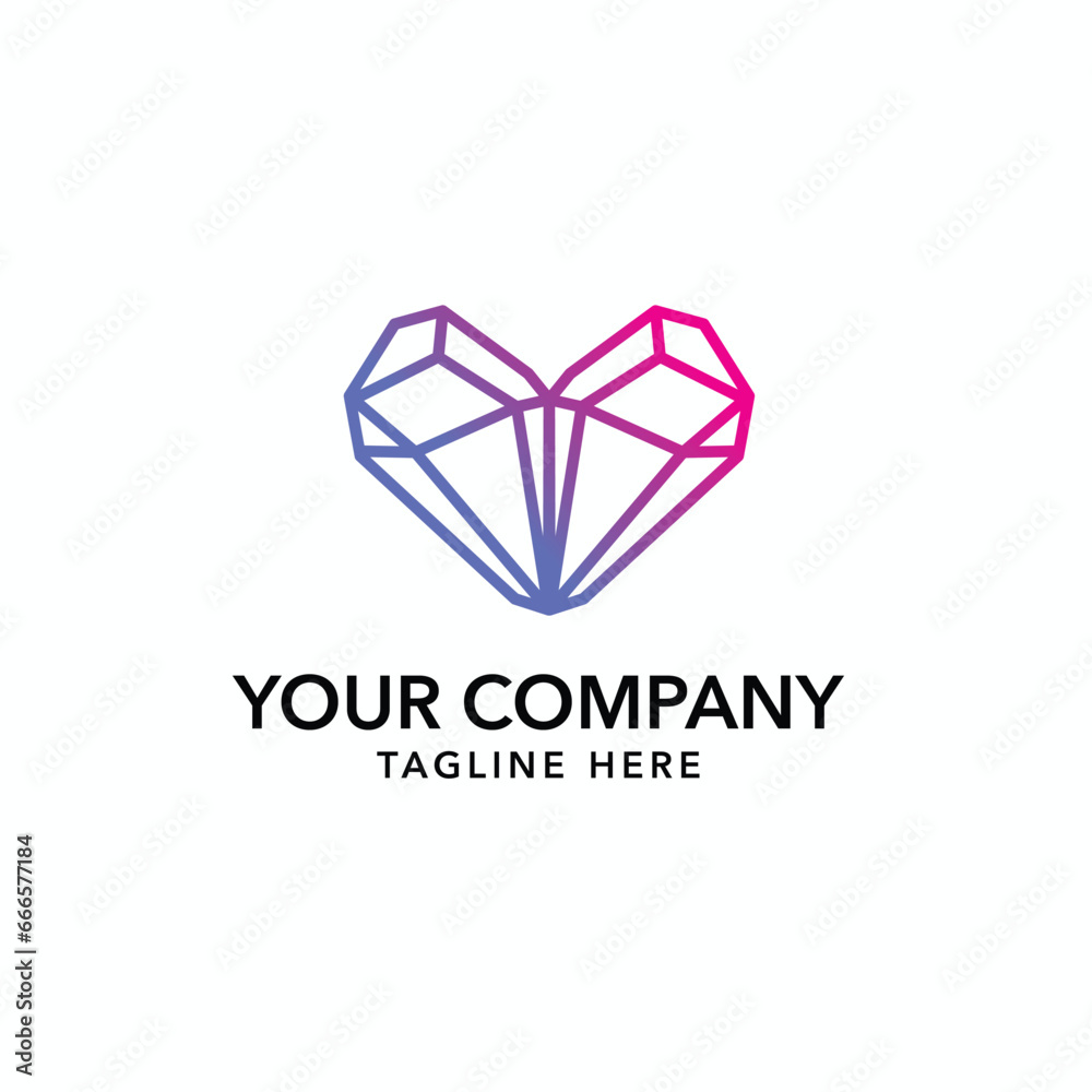 Business logo inspiration love polygon Business logo inspiration love polygon