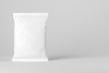 Blank white zipper pouch mock up stand isolated. 3d render of a zip lock bag. Model showed on a white background.  