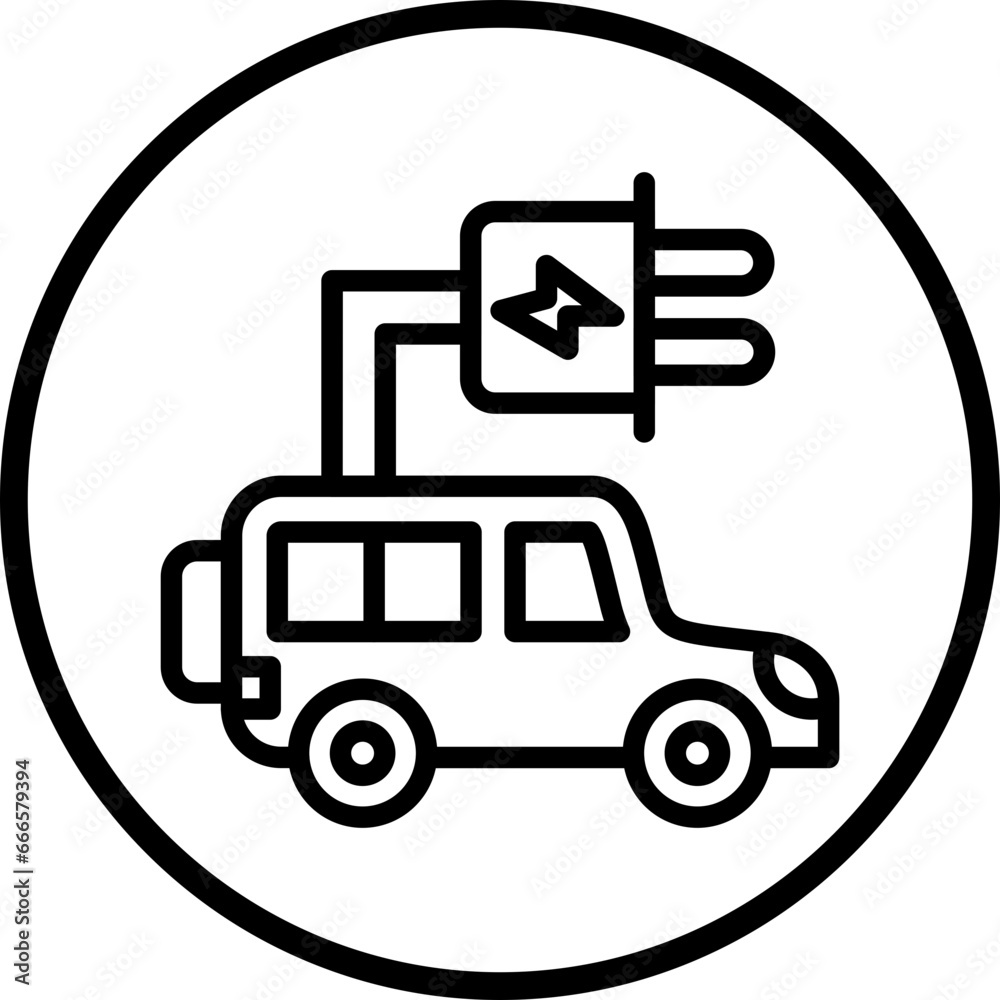 Electric Car Icon Style Electric Car Icon Style