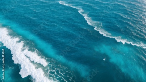 Blue sea wave. Top view of blue sea with calm waves.