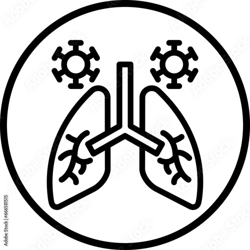 Lungs Infection Icon Style