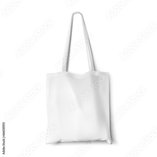 Textile tote bag for shopping mockup with transparent shadow. Hight realistic illustration can be use for your design, template, etc. 