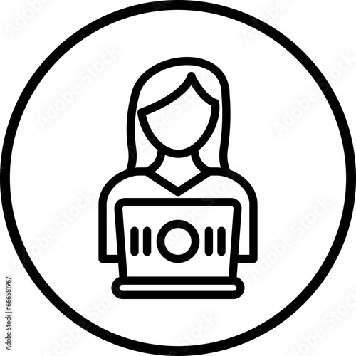 Female Blogger Icon Style