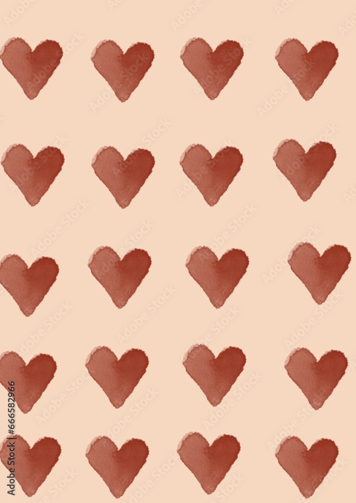 Cute wallpaper with heart pattern in red and pink.