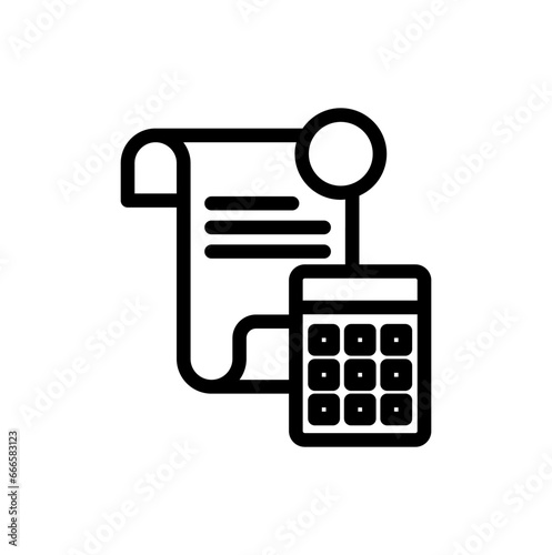 accounting icon or logo design isolated sign symbol vector illustration - High quality black outline style vector icon collection.