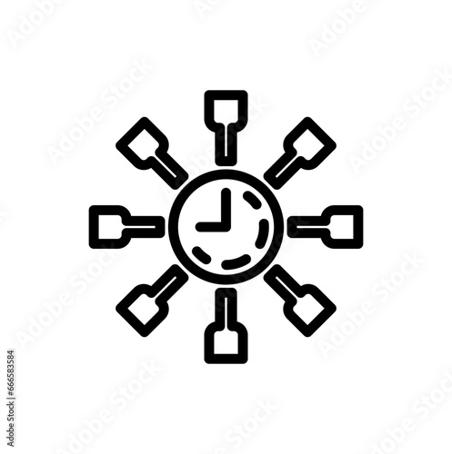 time management icon or logo design isolated sign symbol vector illustration - High quality black outline style vector icon collection.