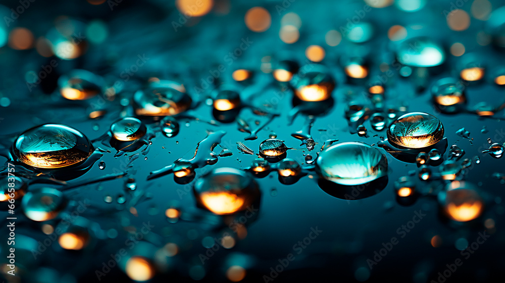 A close-up image of raindrops running down a window pane