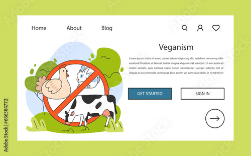 World vegan day. Go vegan. Farm animals with crossed sign. Cruelty
